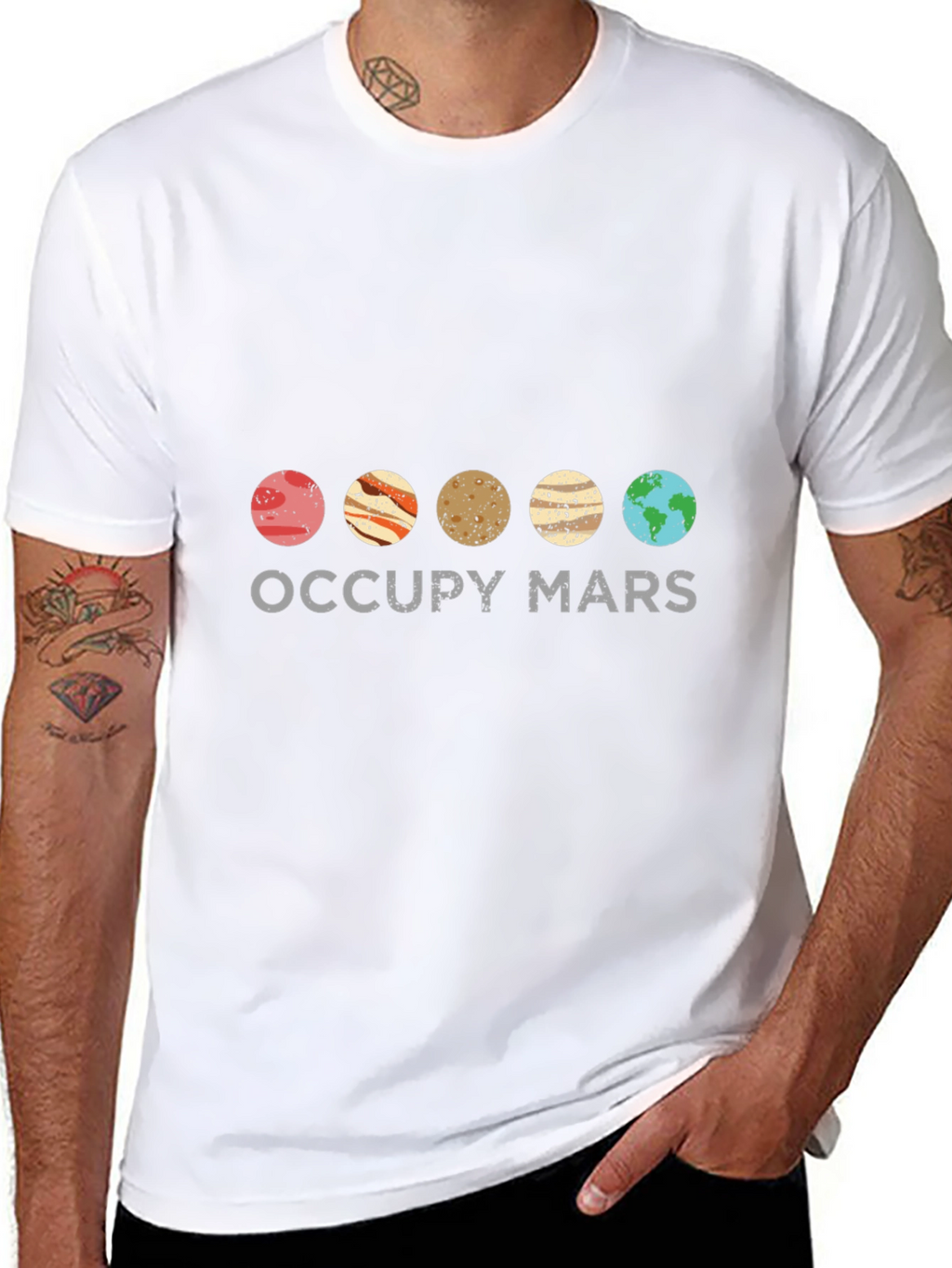 Occupy Mars T-Shirt - Space Planets Design