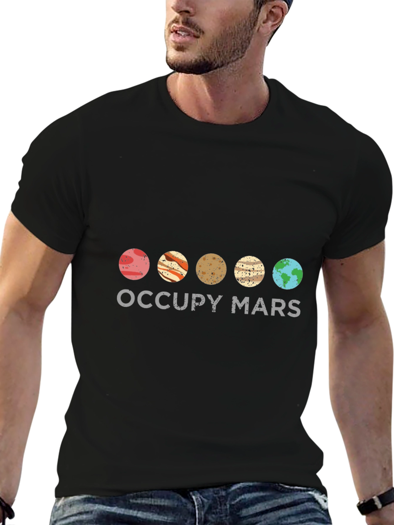 Occupy Mars T-Shirt - Space Planets Design