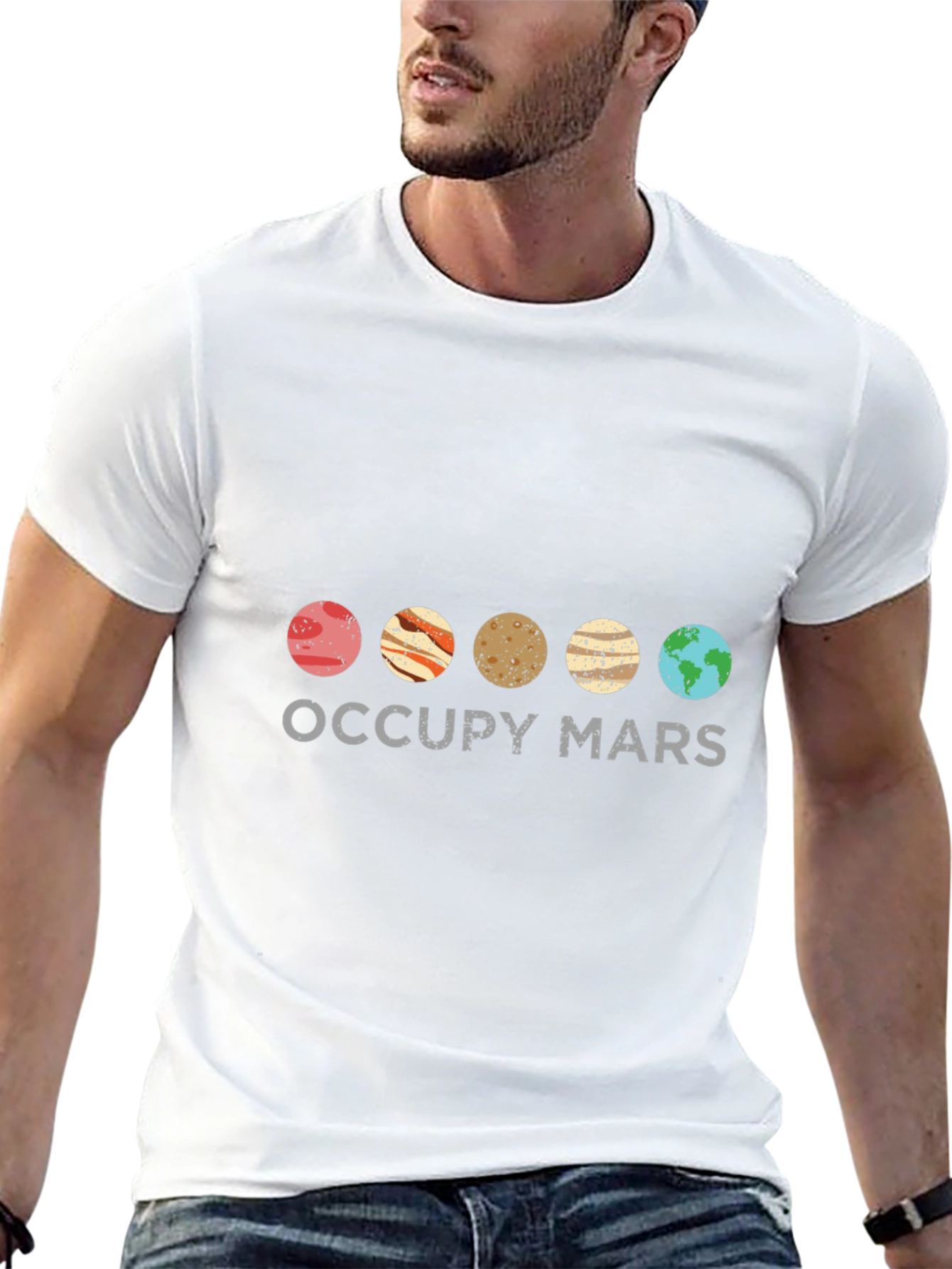 Occupy Mars T-Shirt - Space Planets Design