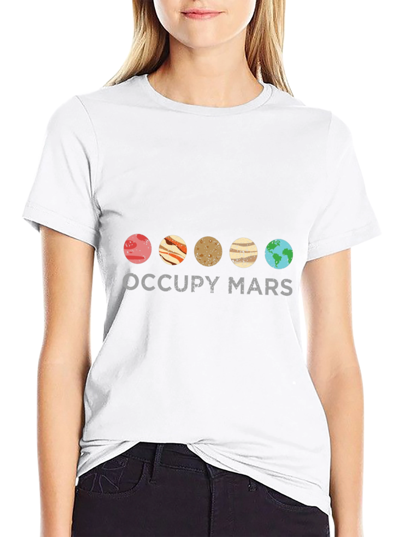 Occupy Mars T-Shirt - Space Planets Design