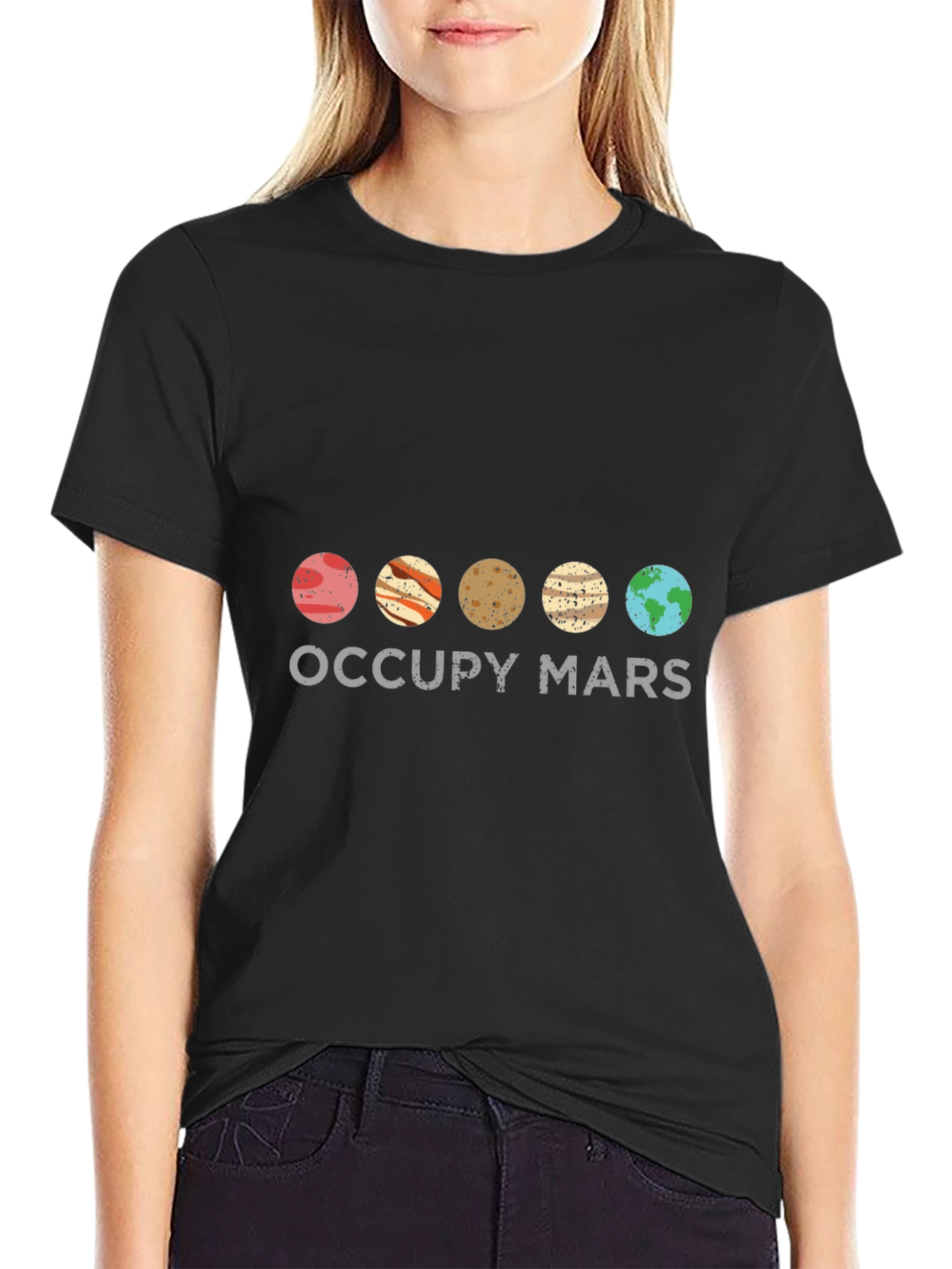 Occupy Mars T-Shirt - Space Planets Design