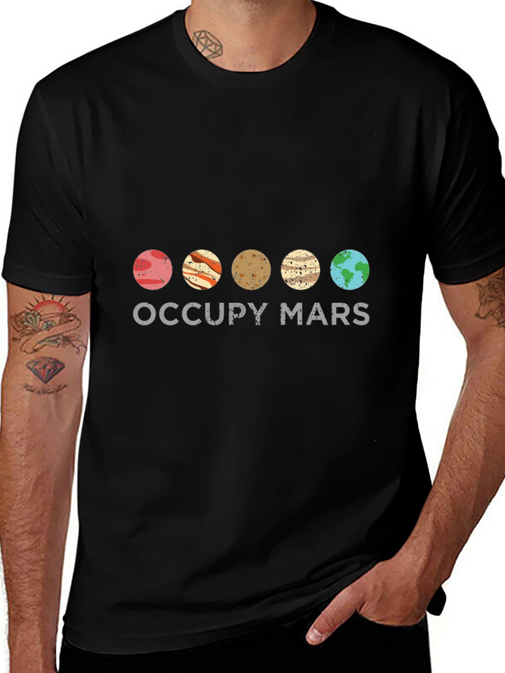 Occupy Mars T-Shirt - Space Planets Design