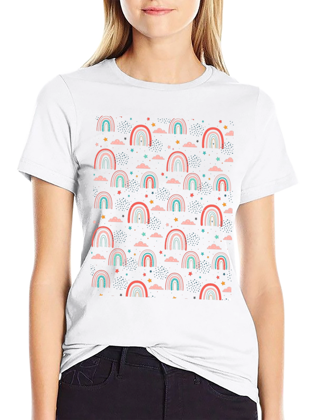 Rainbow Stars Graphic T-Shirt