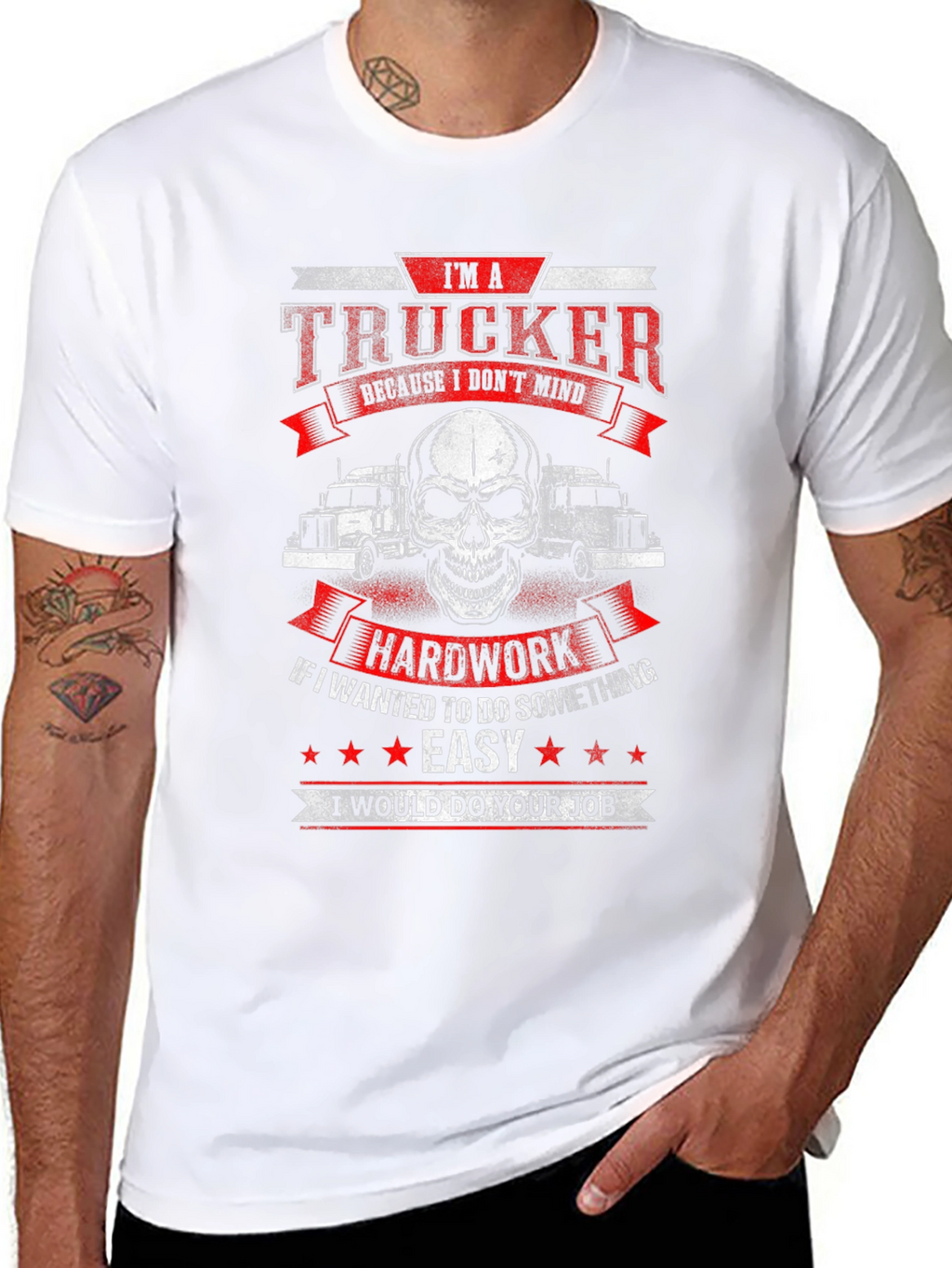 Trucker T-Shirt - Hard Work Design