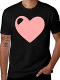 Heart Graphic Black T-Shirt - Trendy Casual Wear
