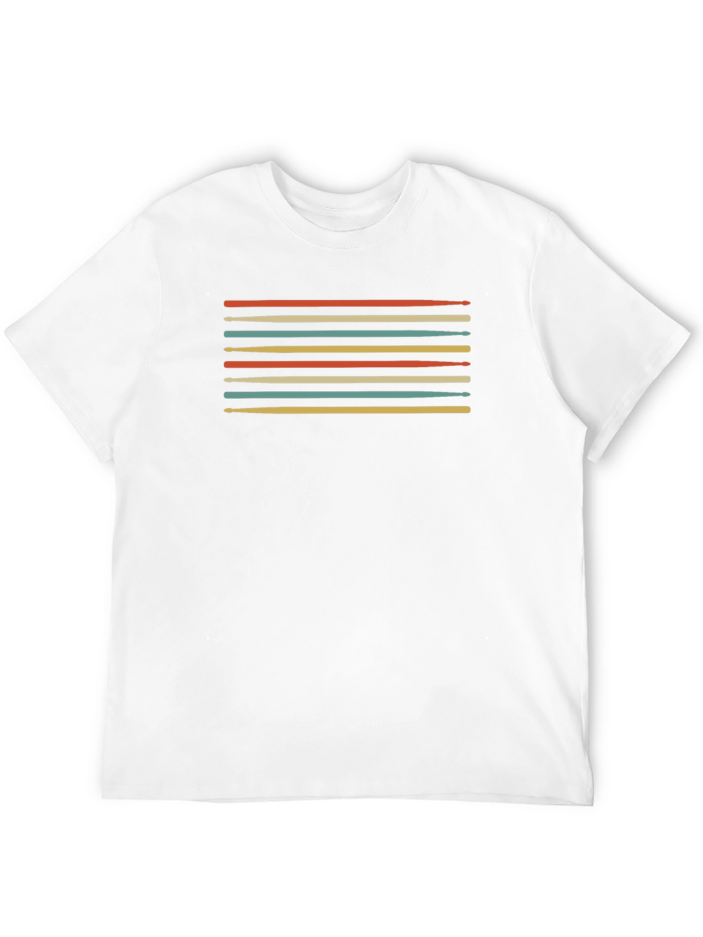 Retro Drumsticks Graphic Tee - Black Cotton T-Shirt