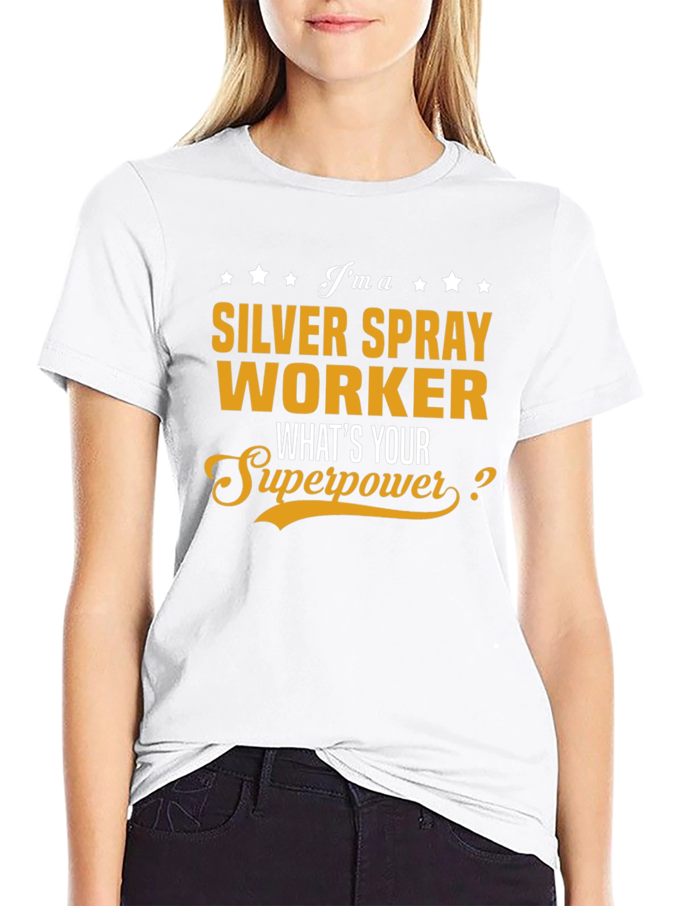 Silver Spray Worker T-Shirt - Whats Your Superpower?
