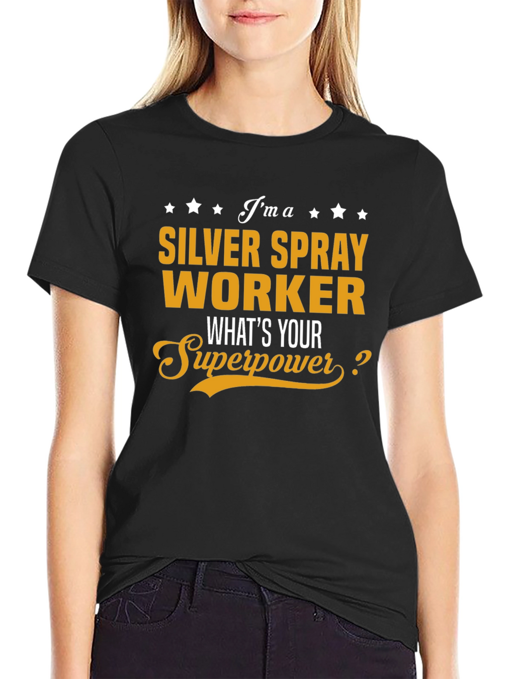 Silver Spray Worker T-Shirt - Whats Your Superpower?