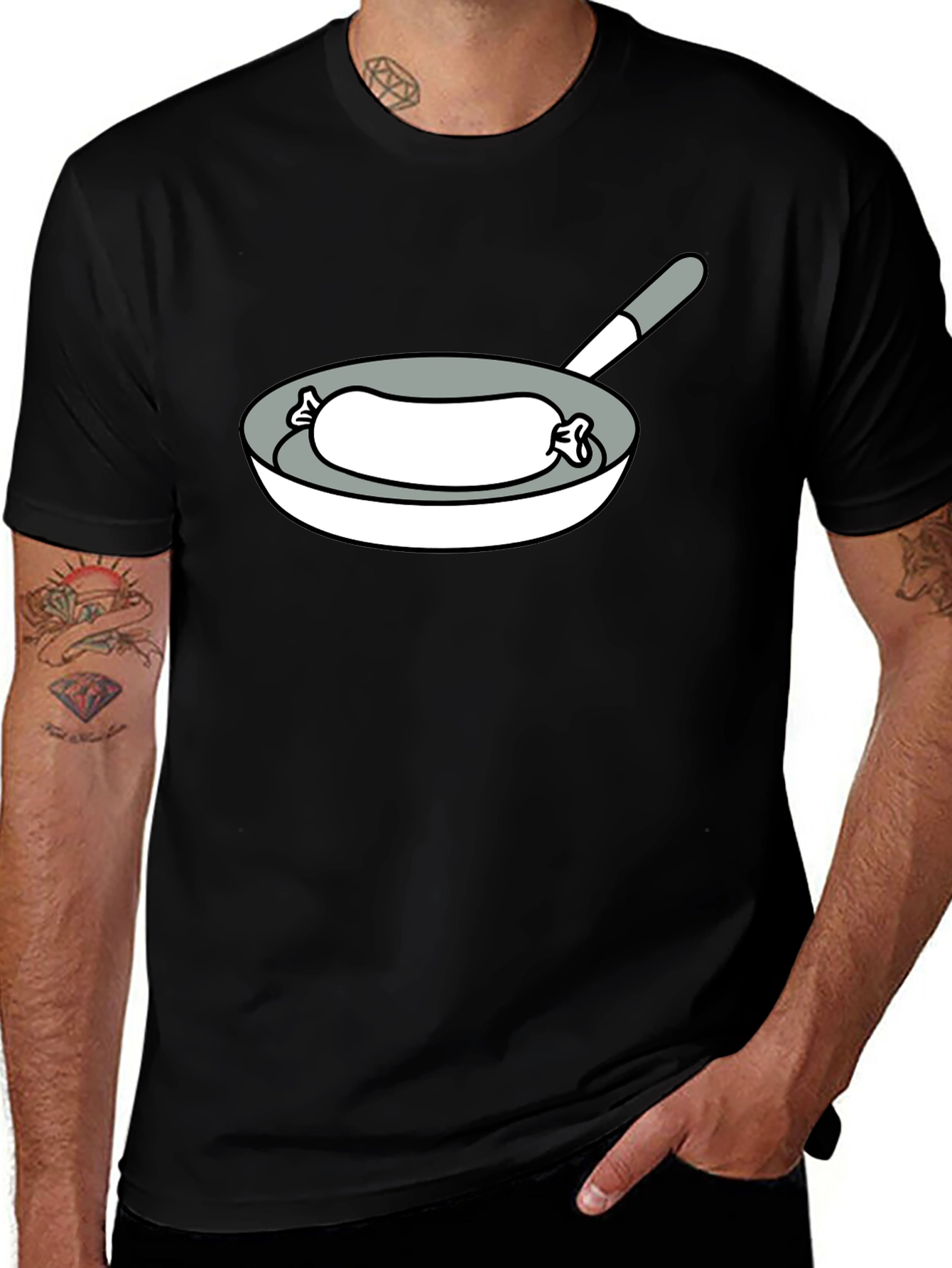Sausage in a Pan Graphic T-Shirt - Foodie Fun!