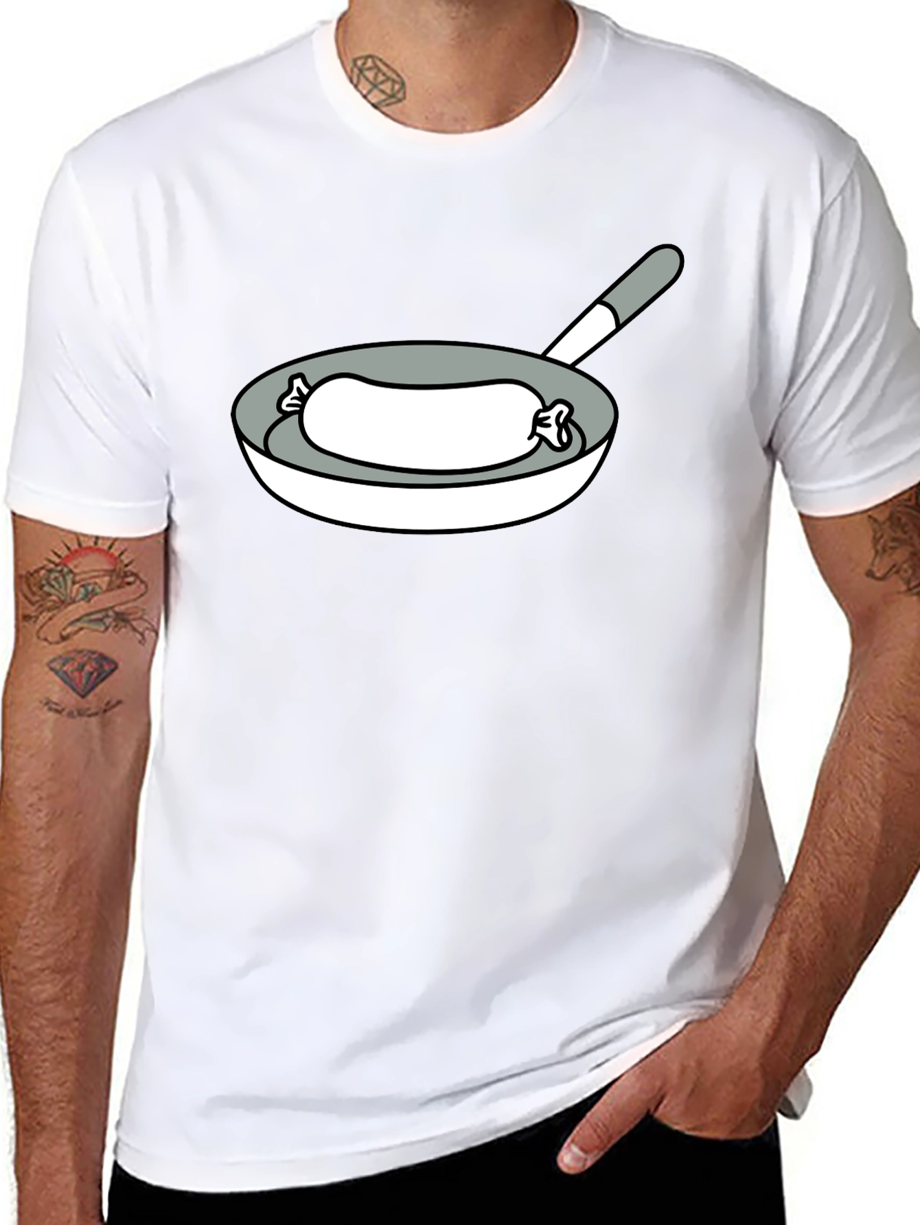 Sausage in a Pan Graphic T-Shirt - Foodie Fun!