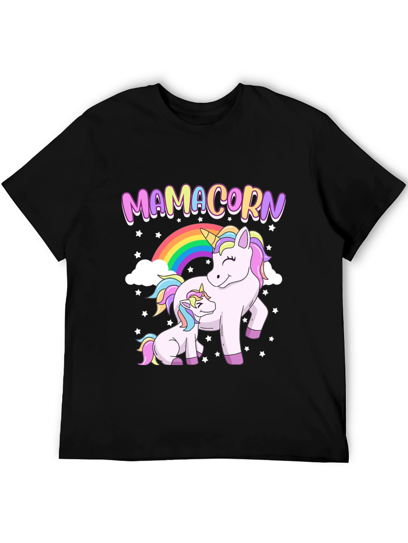 Mamacorn Unicorn Graphic Tee - Black