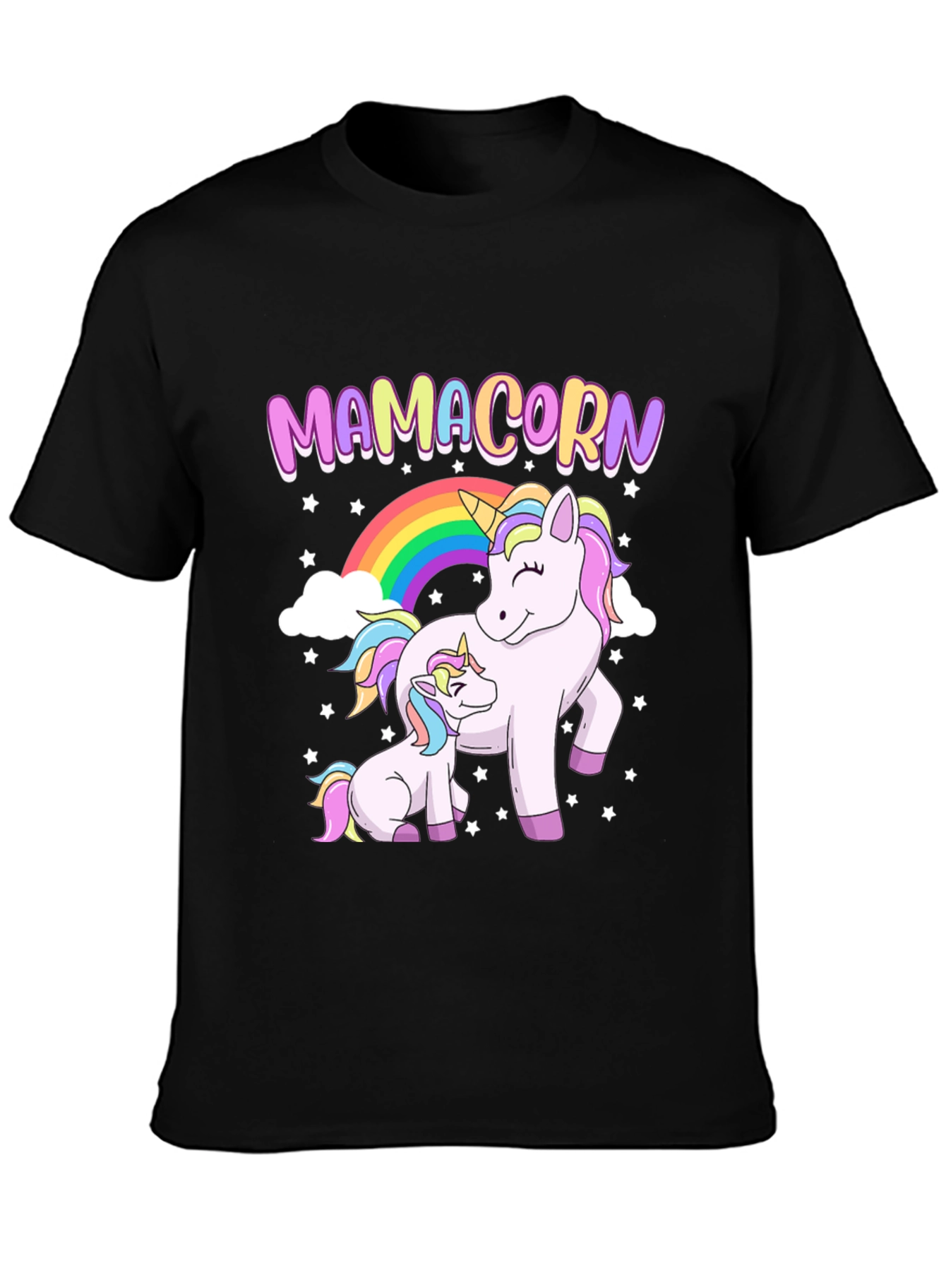 Mamacorn Unicorn Graphic Tee - Black