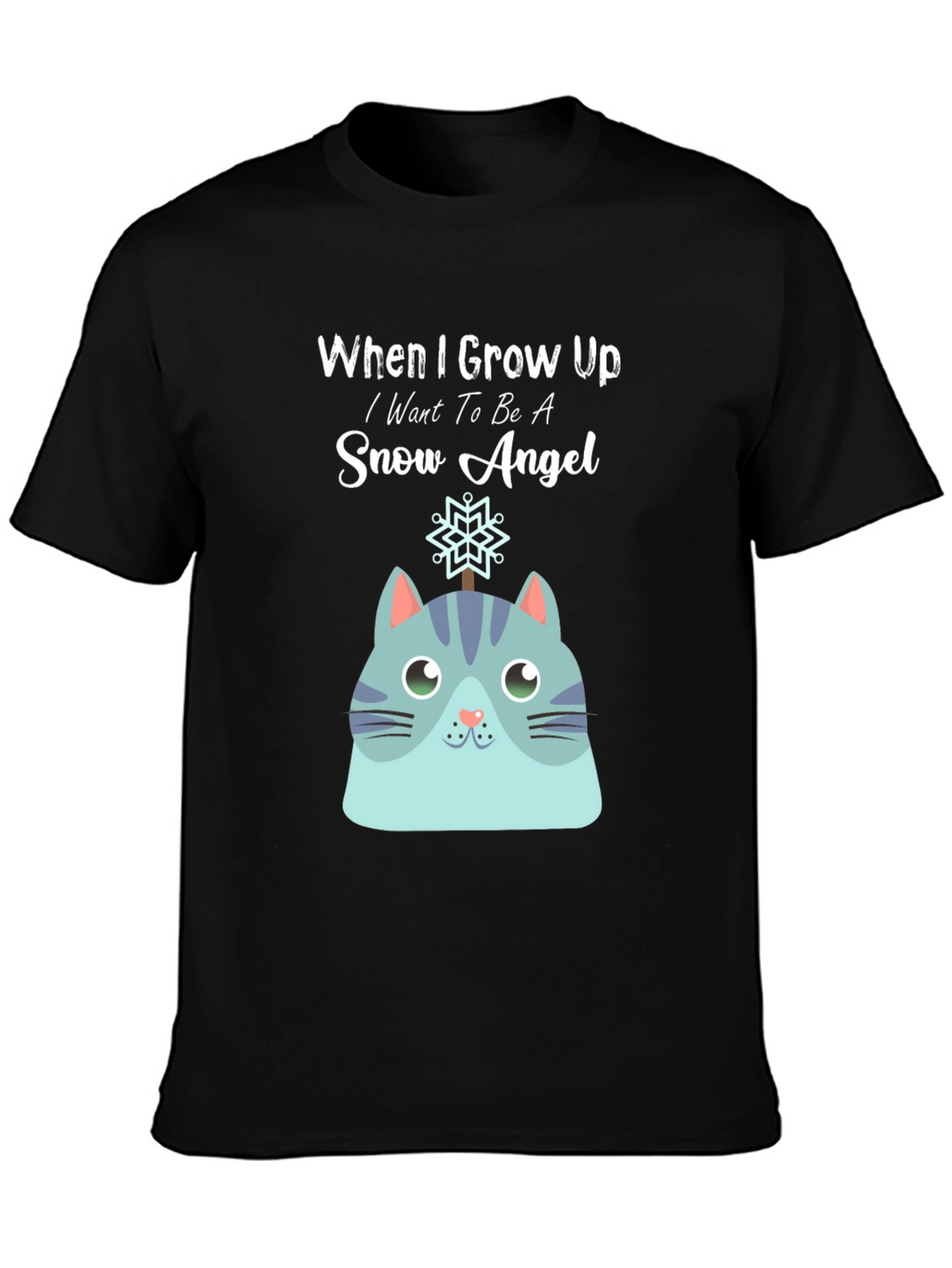 Snow Angel Cat Graphic T-Shirt