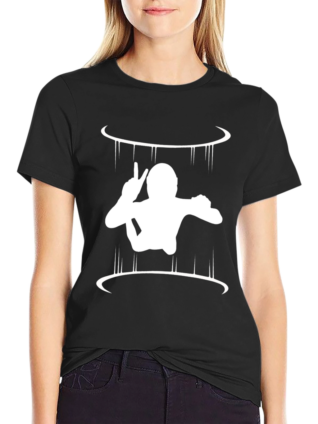 Skydiver Graphic Tee - Black Cotton Comfort