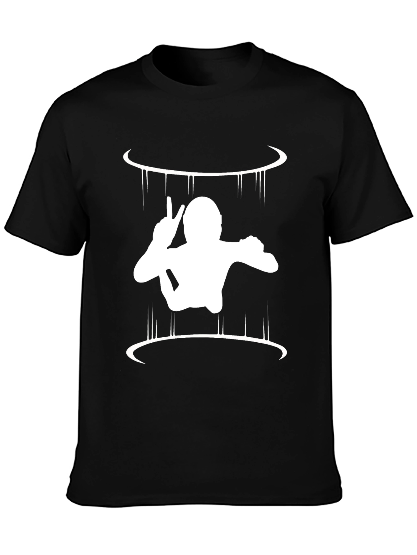 Skydiver Graphic Tee - Black Cotton Comfort