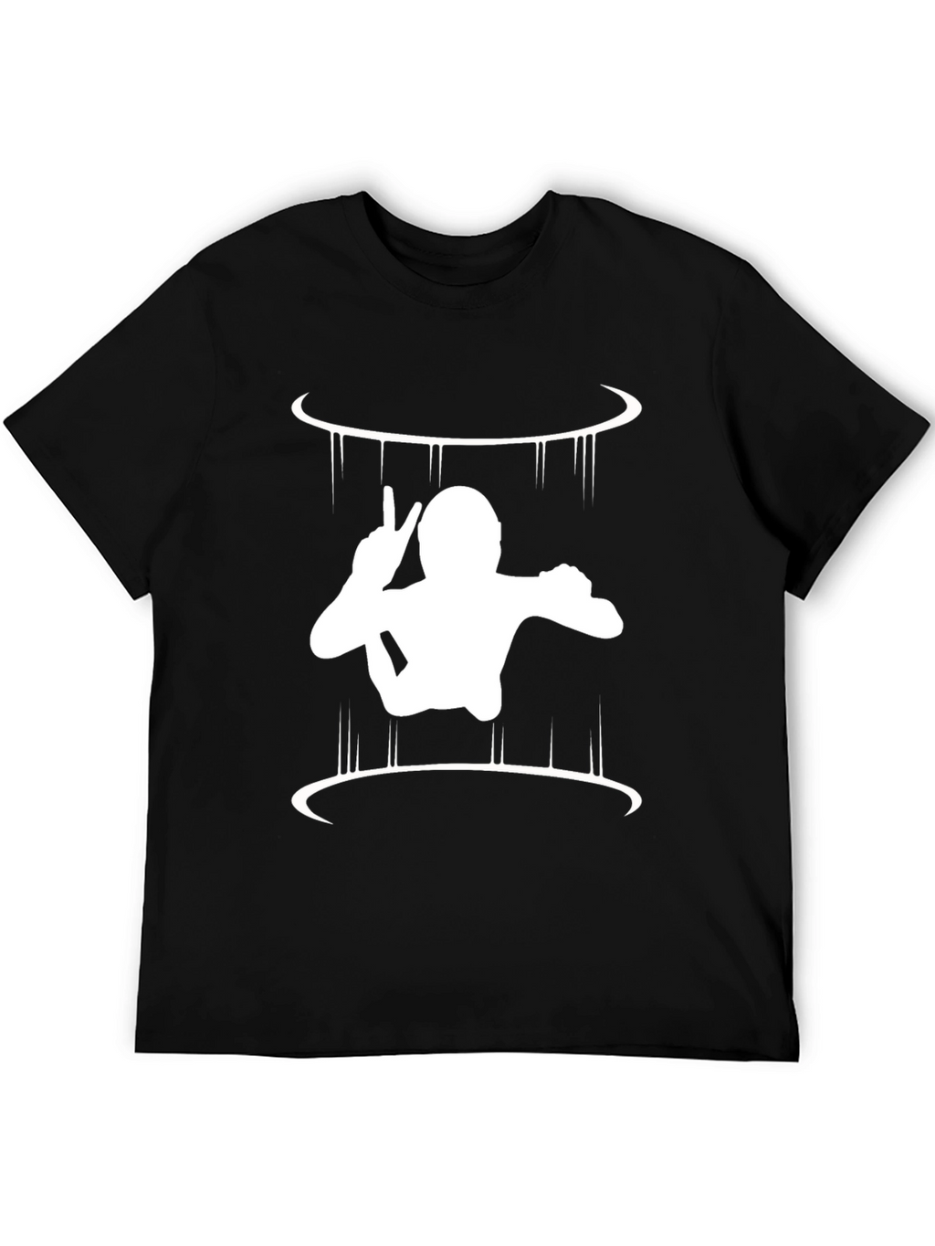 Skydiver Graphic Tee - Black Cotton Comfort