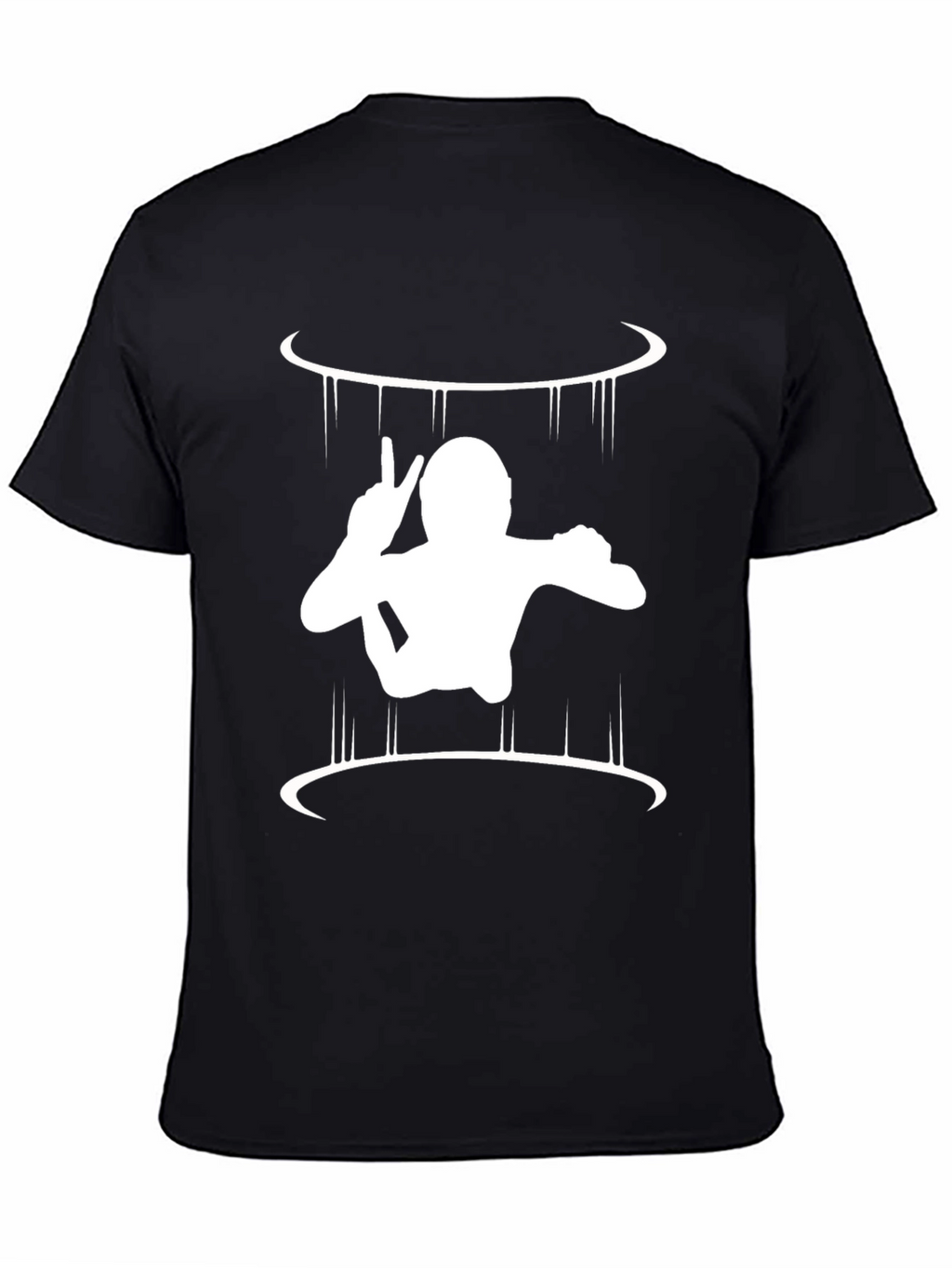 Skydiver Graphic Tee - Black Cotton Comfort