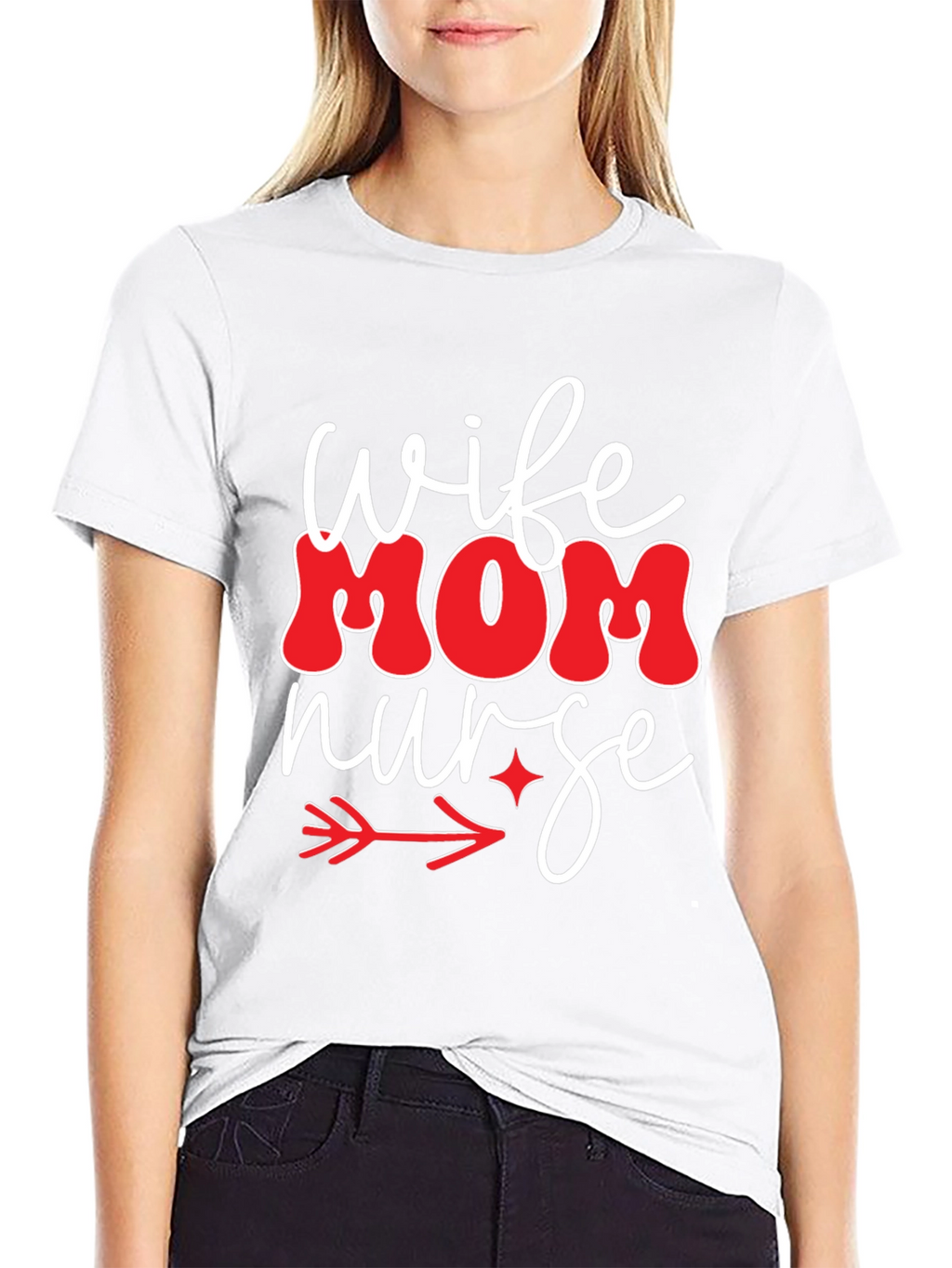 Wife Mom Nurse Graphic Tee - Black T-Shirt