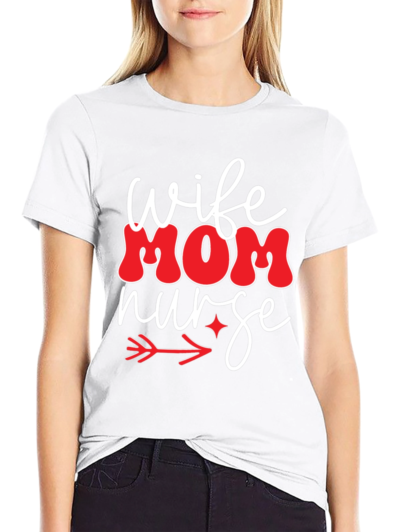 Wife Mom Nurse Graphic Tee - Black T-Shirt