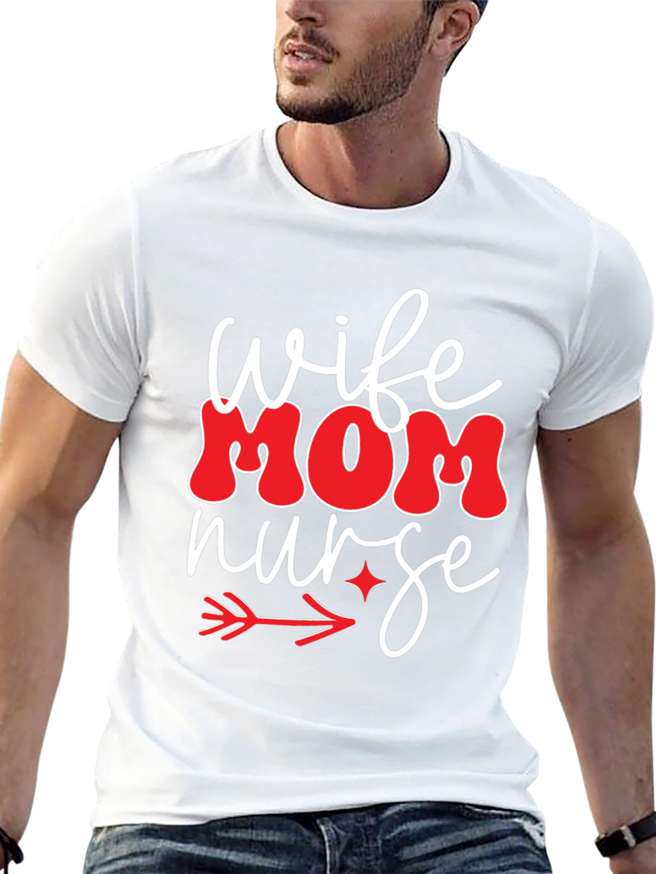 Wife Mom Nurse Graphic Tee - Black T-Shirt