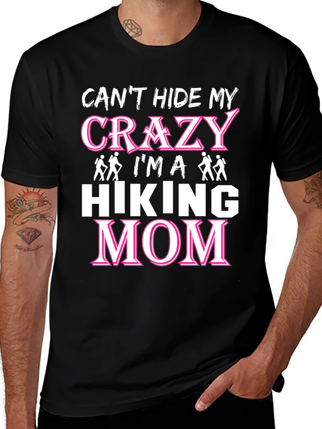 Crazy Hiking Mom Graphic T-Shirt
