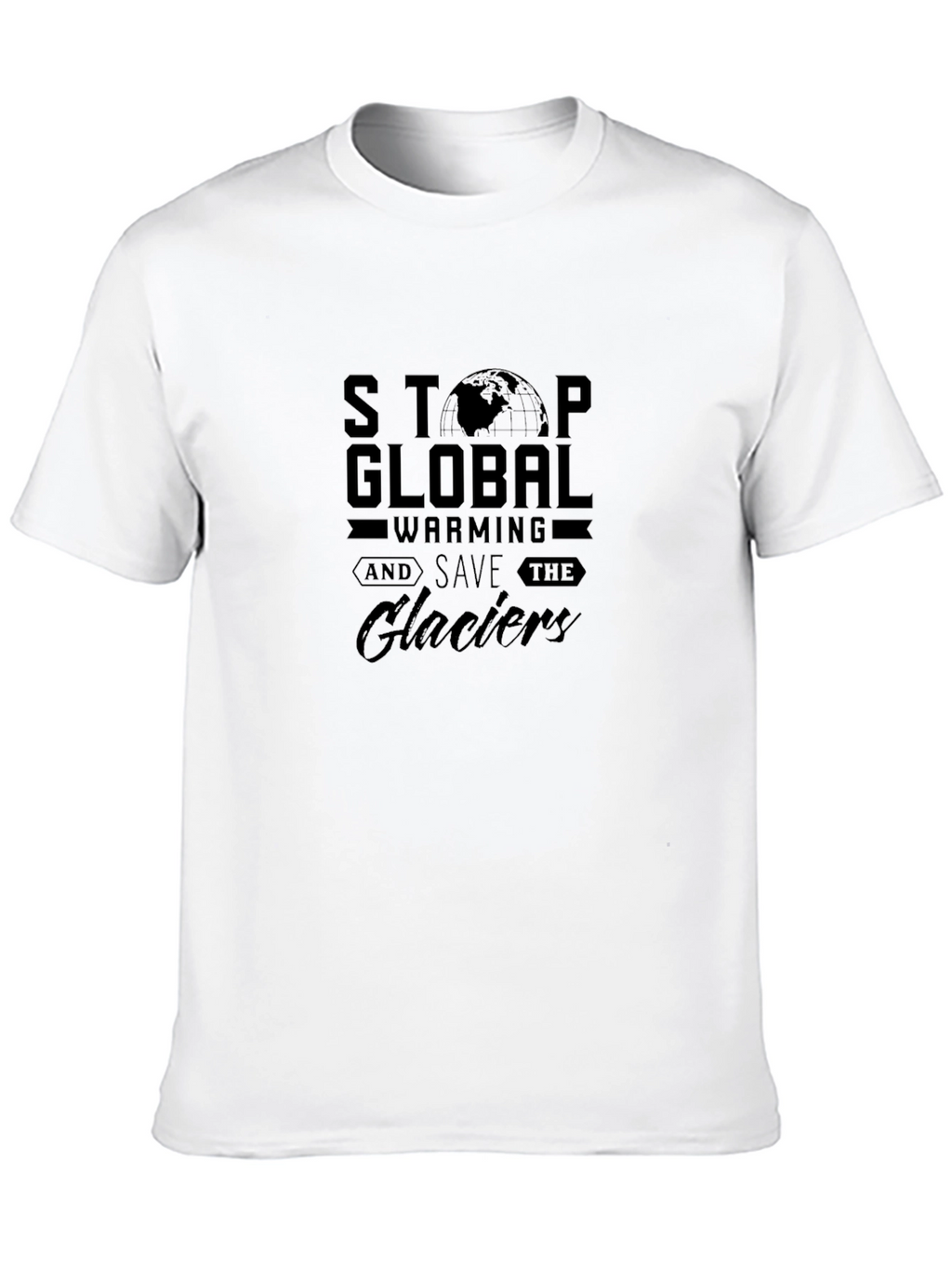Stop Global Warming Save Glaciers Black T-Shirt