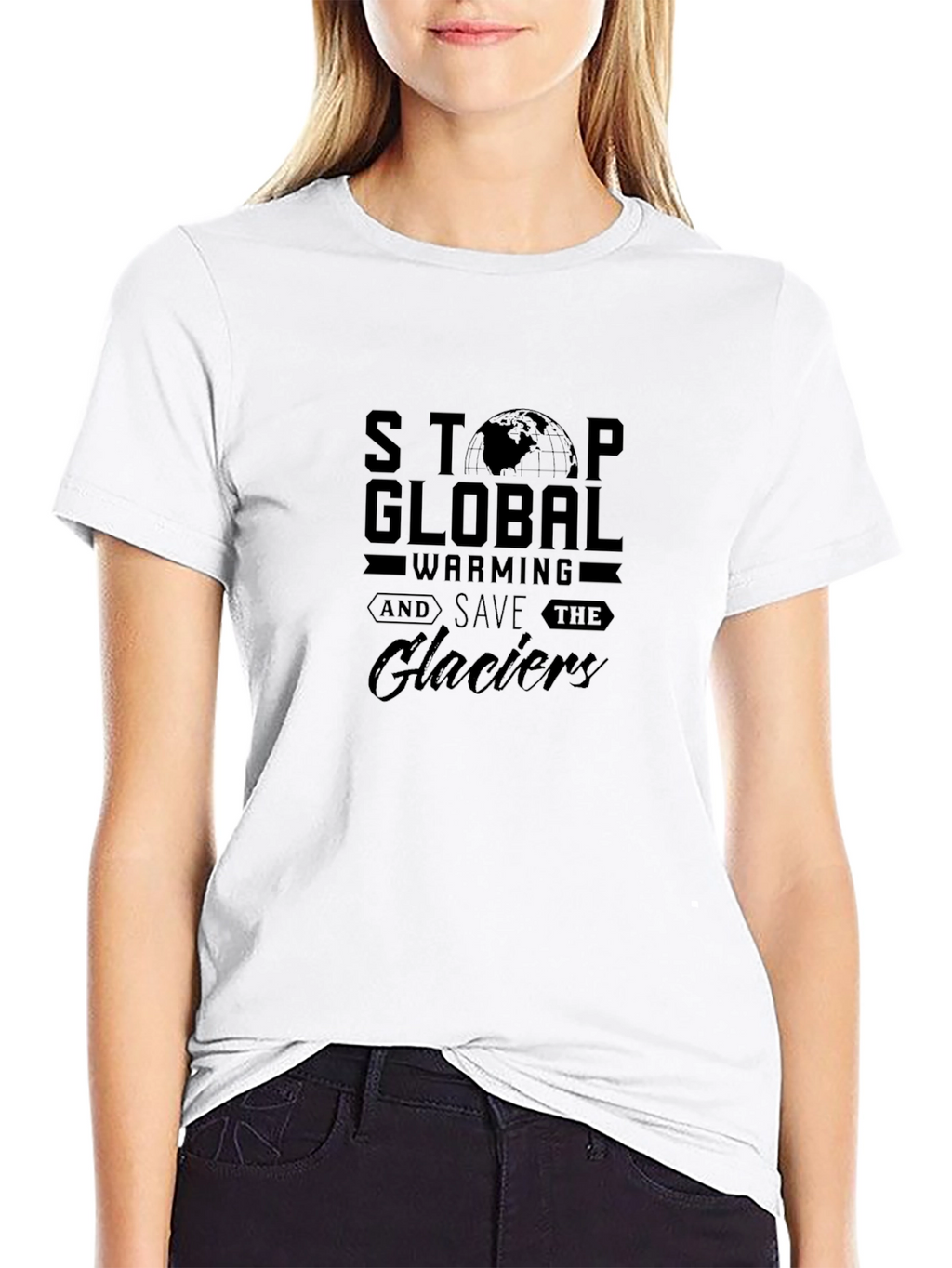 Stop Global Warming Save Glaciers Black T-Shirt