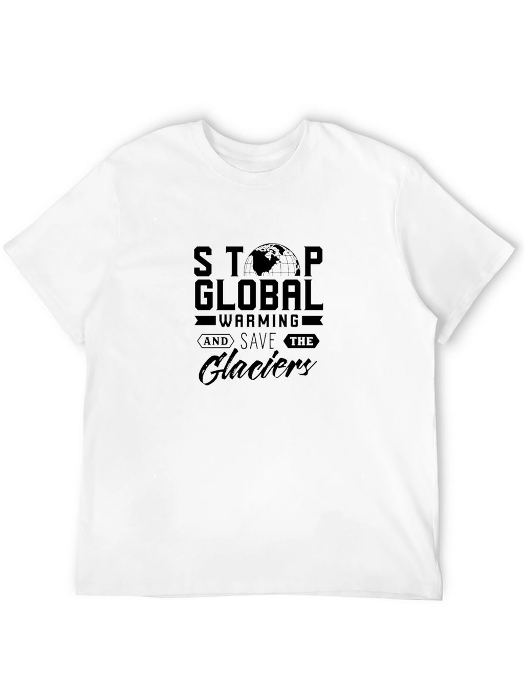 Stop Global Warming Save Glaciers Black T-Shirt