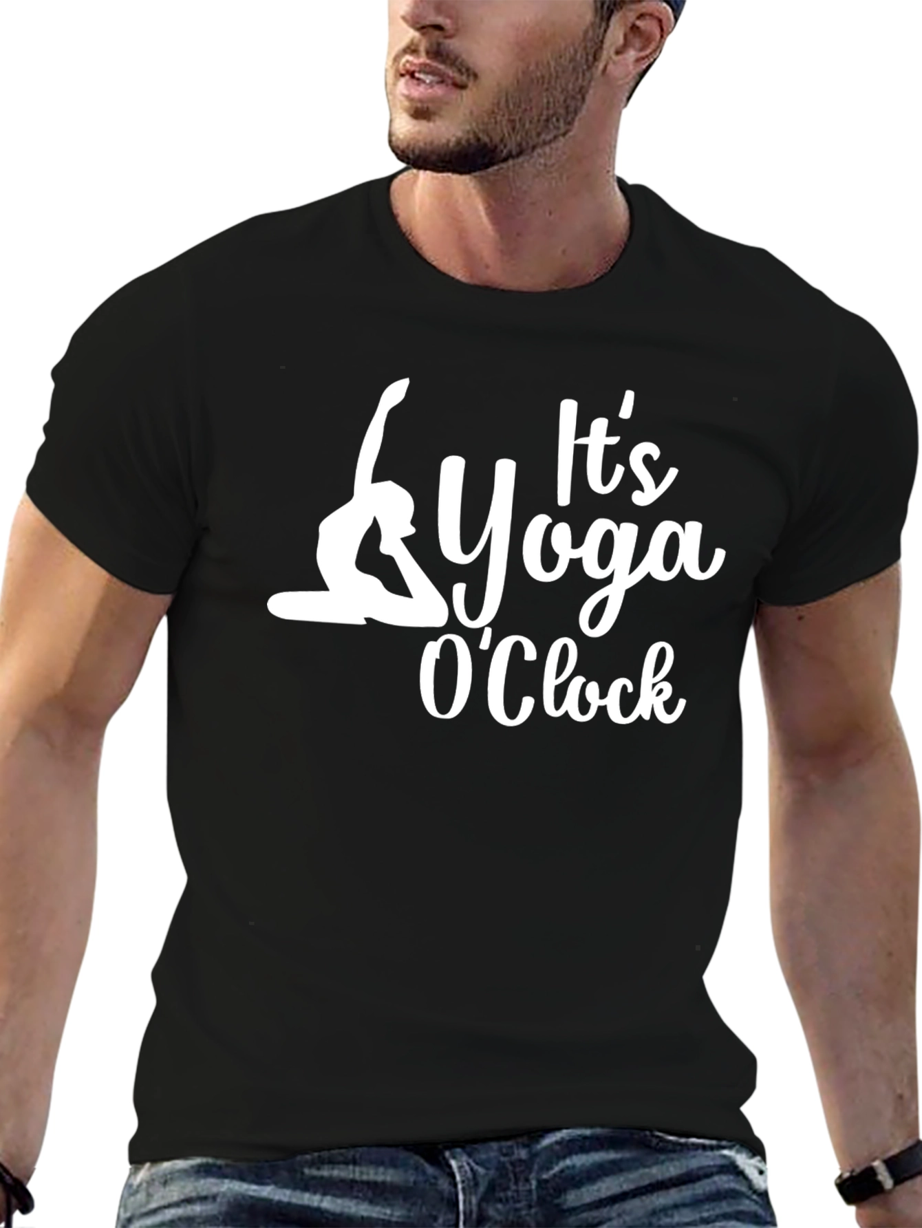Its Yoga OClock Black T-Shirt