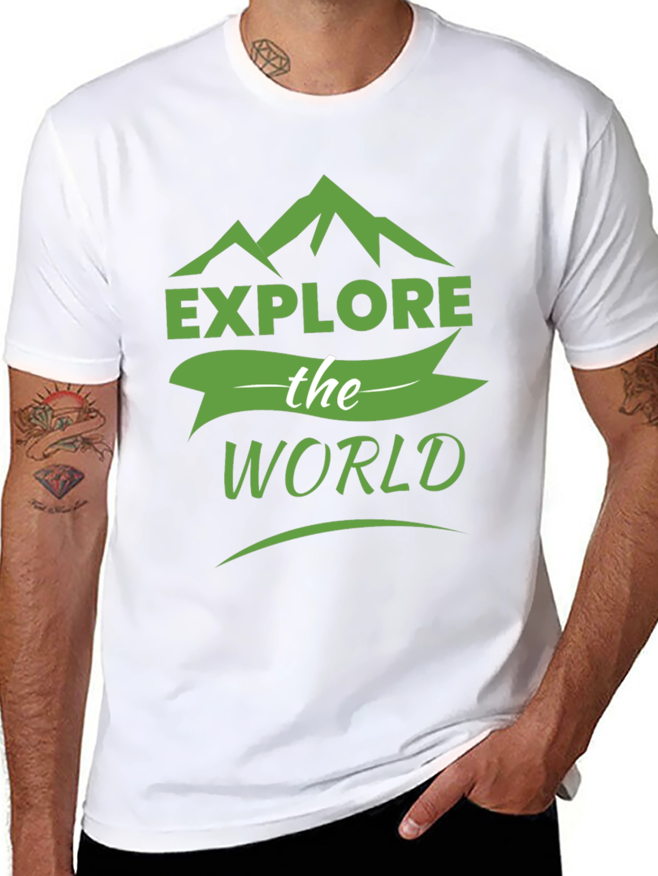 Explore the World Graphic Tee - Black