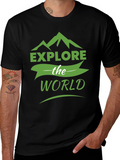 Explore the World Graphic Tee - Black