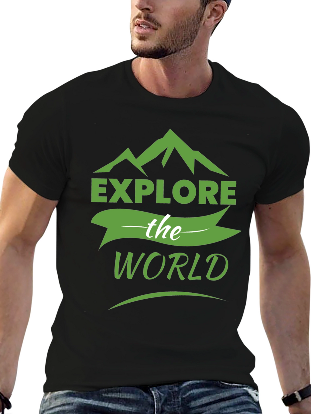 Explore the World Graphic Tee - Black