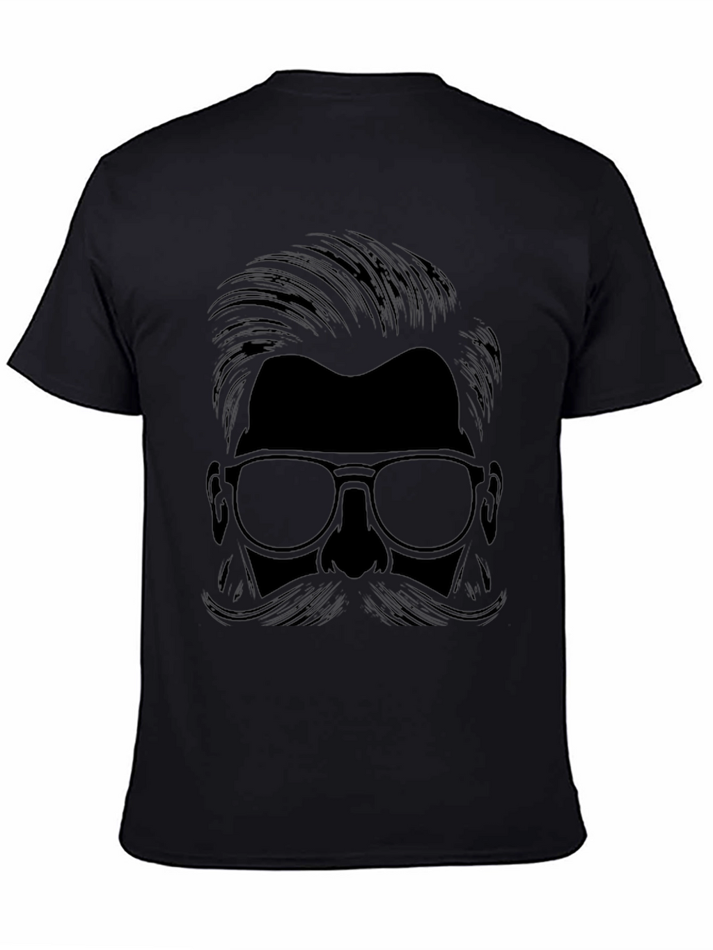 Mens Black Mustache Graphic T-Shirt