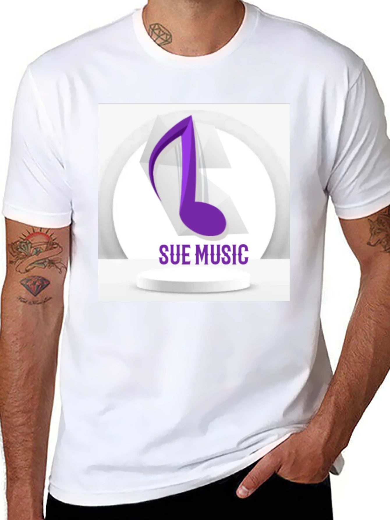 Sue Music Graphic Tee - Stylish Black Cotton T-Shirt