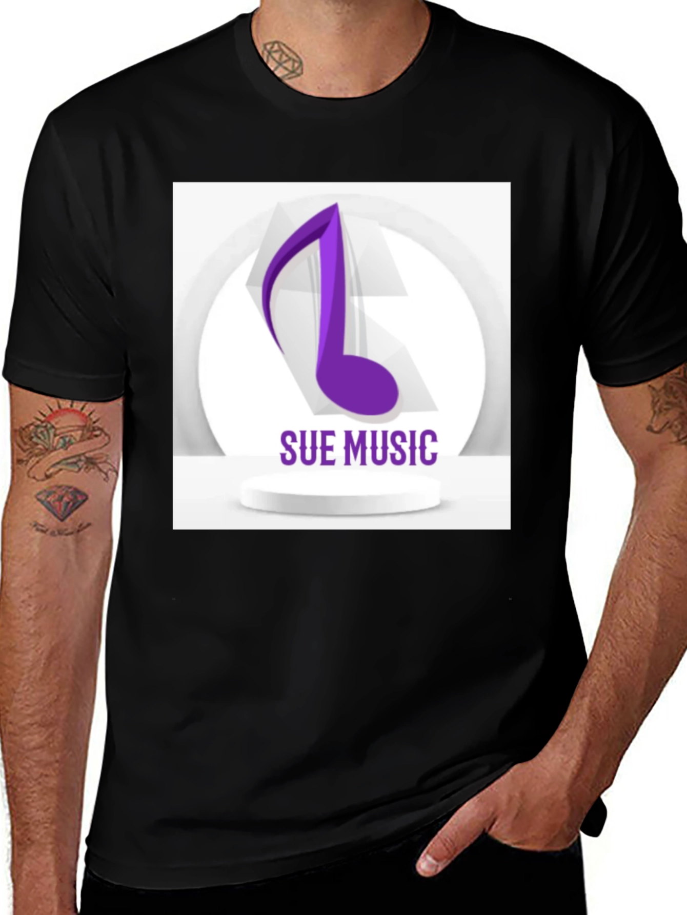 Sue Music Graphic Tee - Stylish Black Cotton T-Shirt