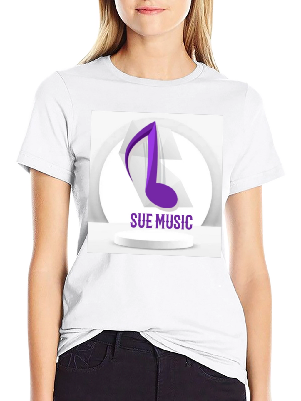 Sue Music Graphic Tee - Stylish Black Cotton T-Shirt
