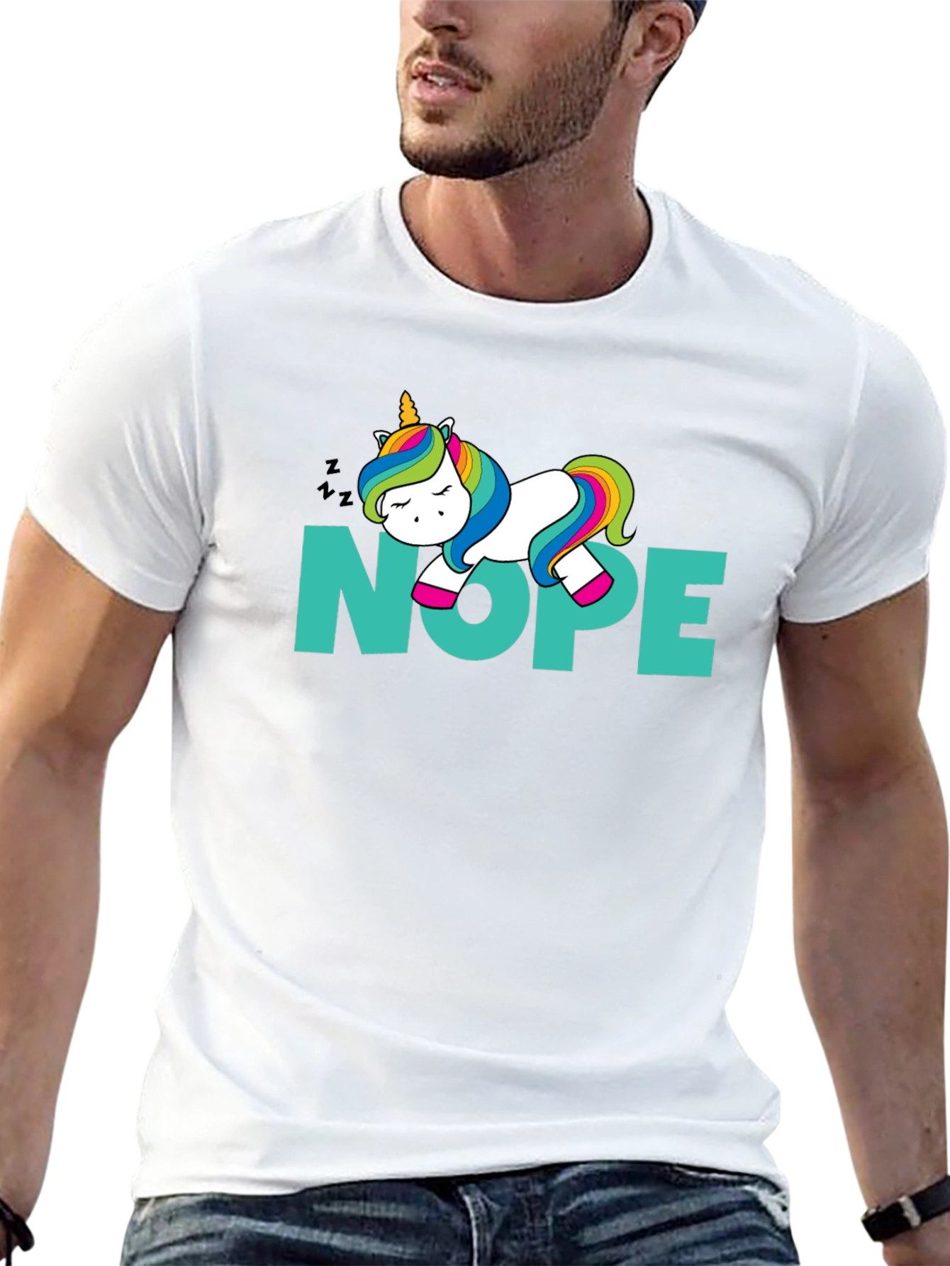 Unicorn NOPE T-Shirt - Funny Sleepy Graphic Tee