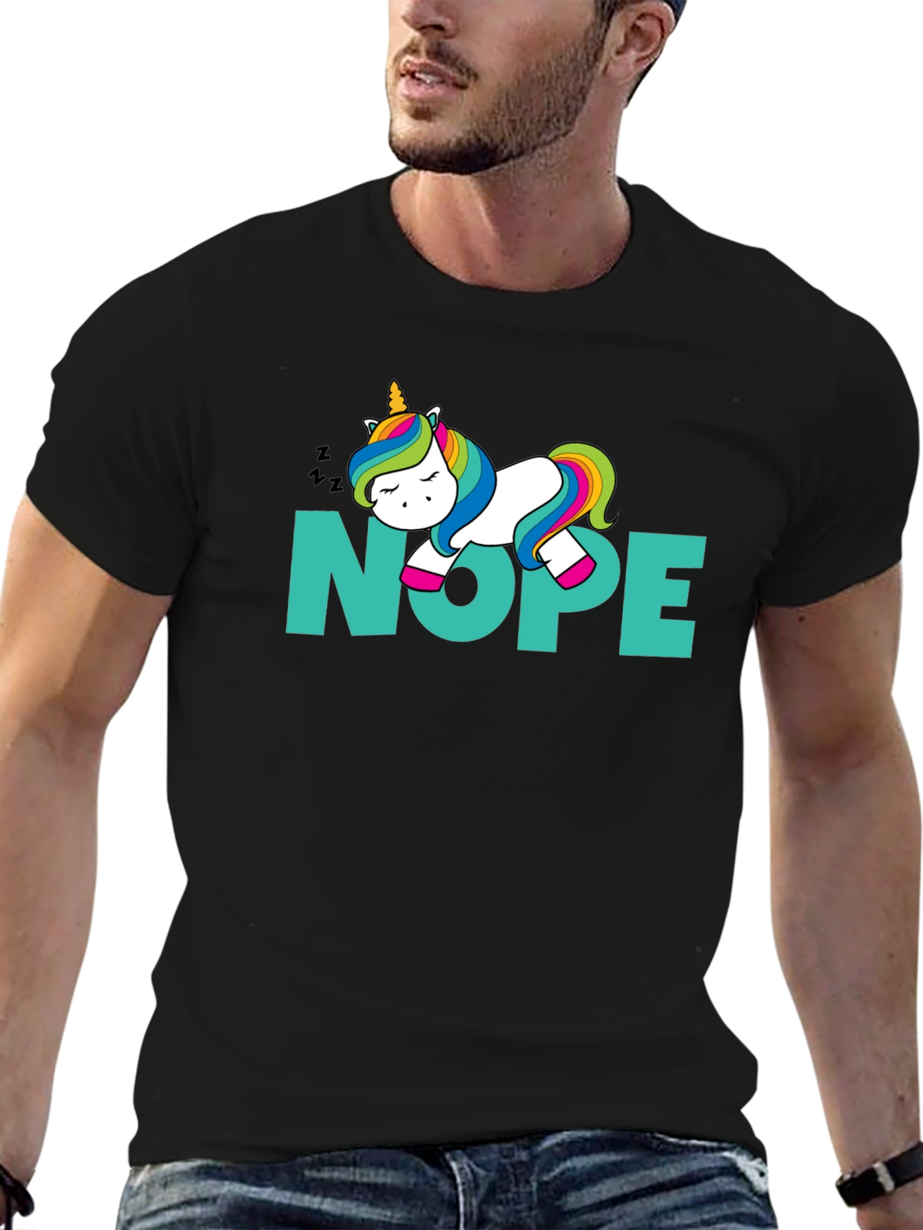 Unicorn NOPE T-Shirt - Funny Sleepy Graphic Tee