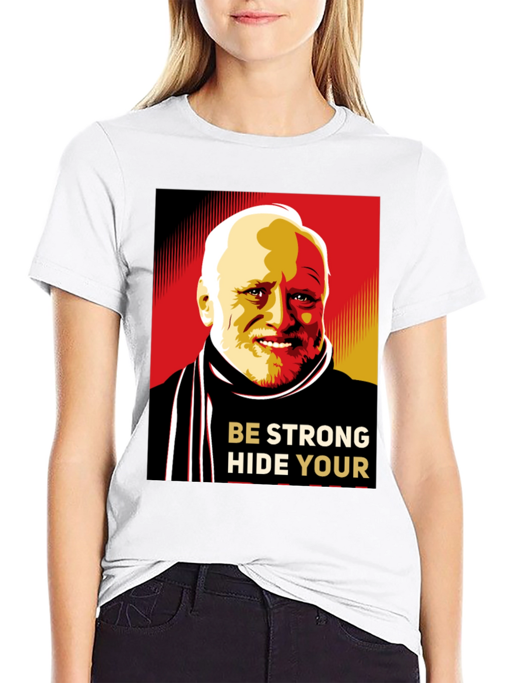 Hide Your Pain Harold Meme Black T-Shirt
