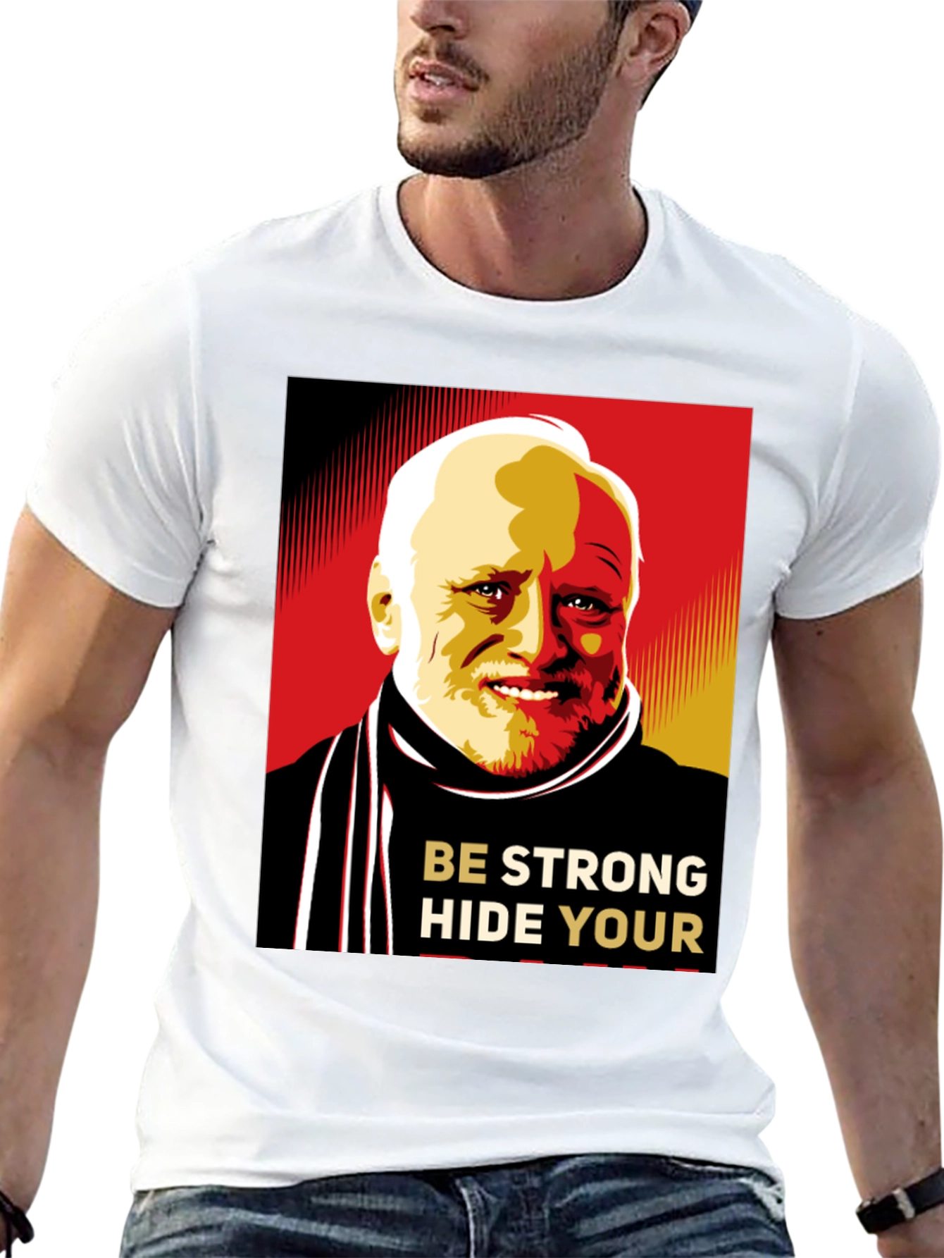 Hide Your Pain Harold Meme Black T-Shirt