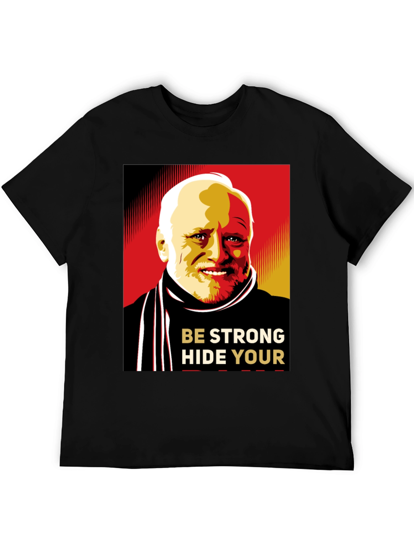 Hide Your Pain Harold Meme Black T-Shirt