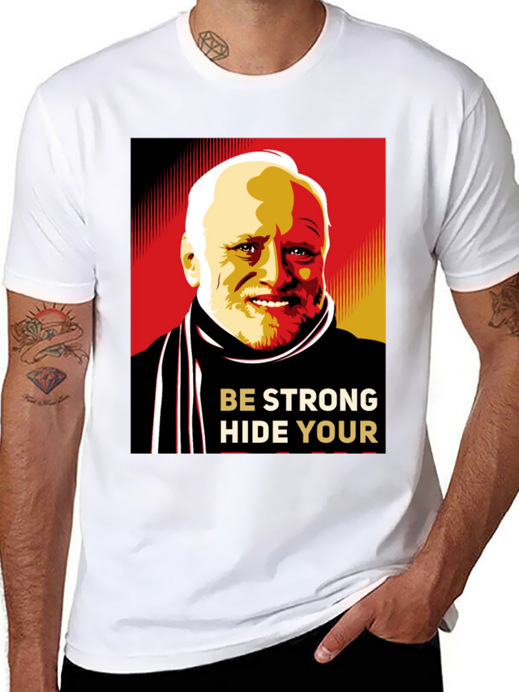 Hide Your Pain Harold Meme Black T-Shirt
