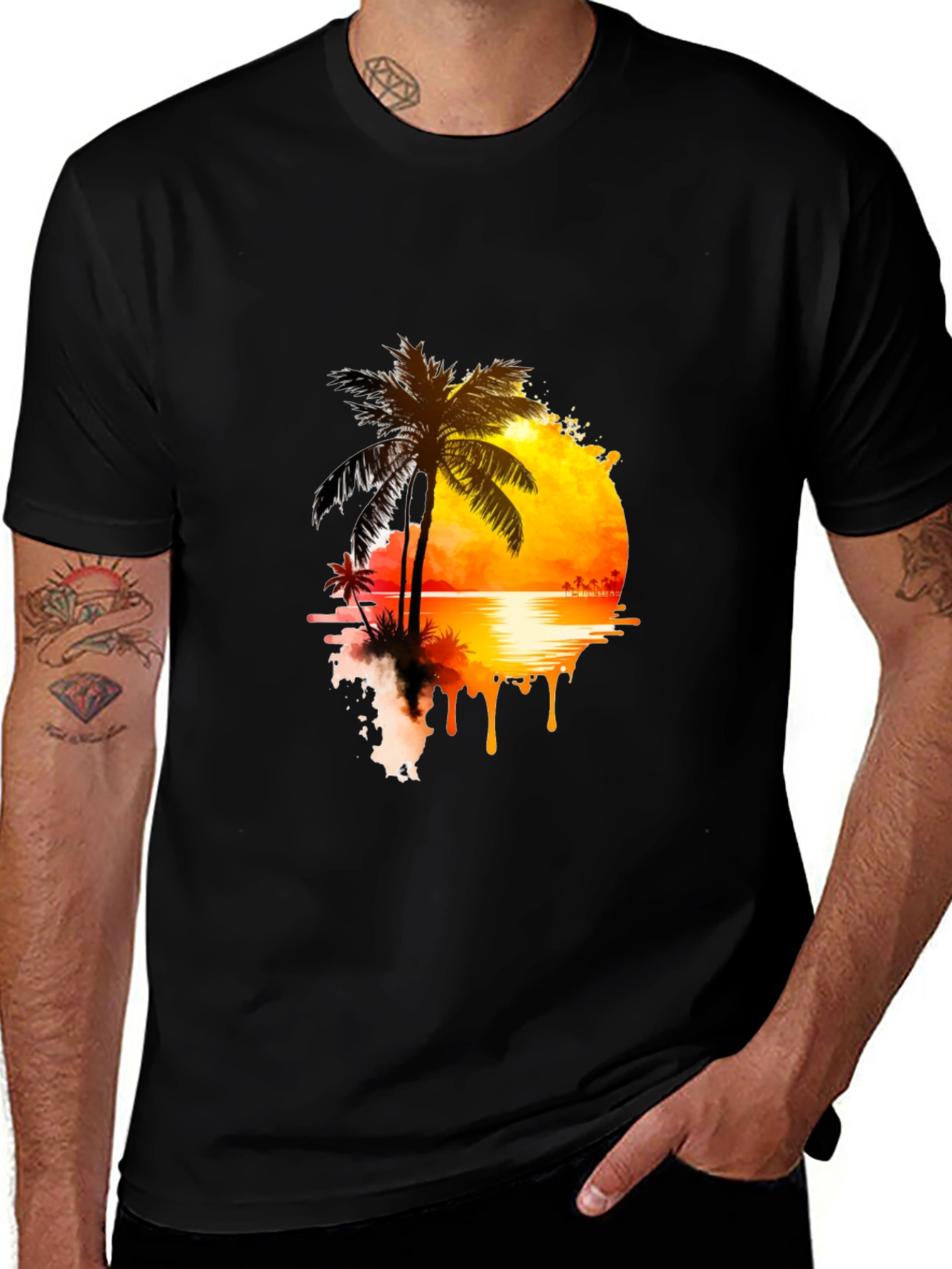 Sunset Palm Graphic Tee - Relaxed Fit