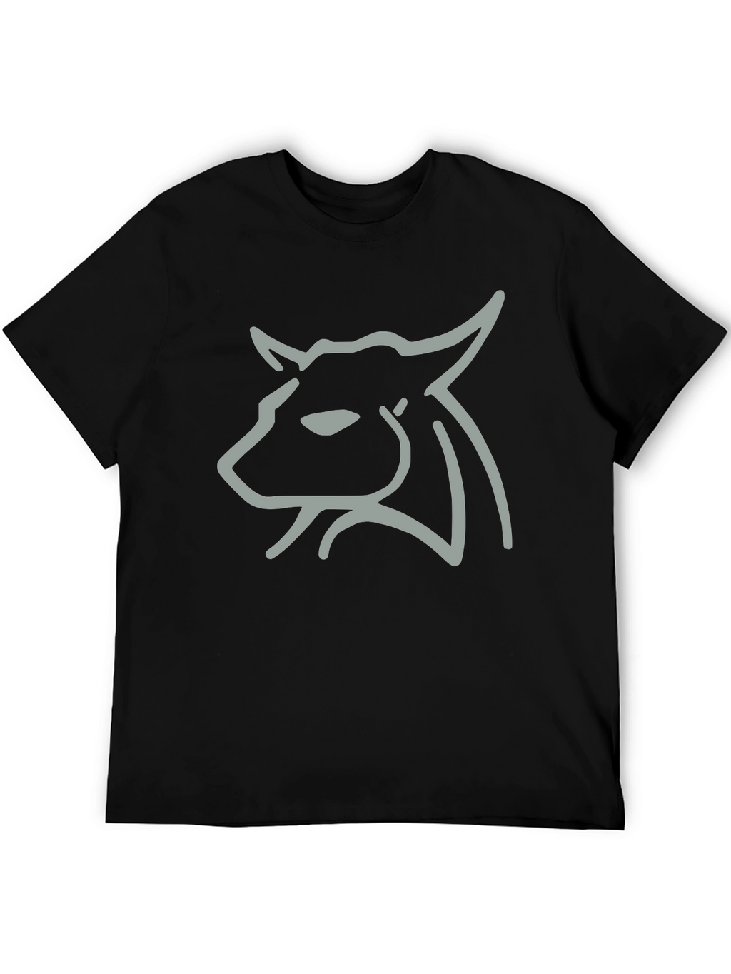 Minimalist Bull Graphic Tee - Black