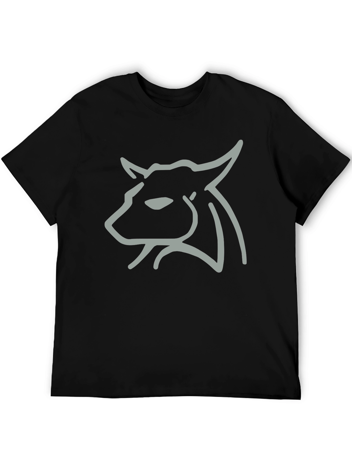 Minimalist Bull Graphic Tee - Black