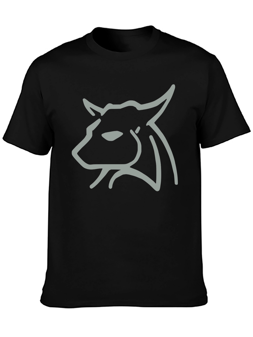 Minimalist Bull Graphic Tee - Black