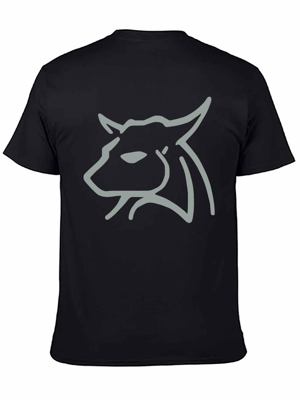 Minimalist Bull Graphic Tee - Black
