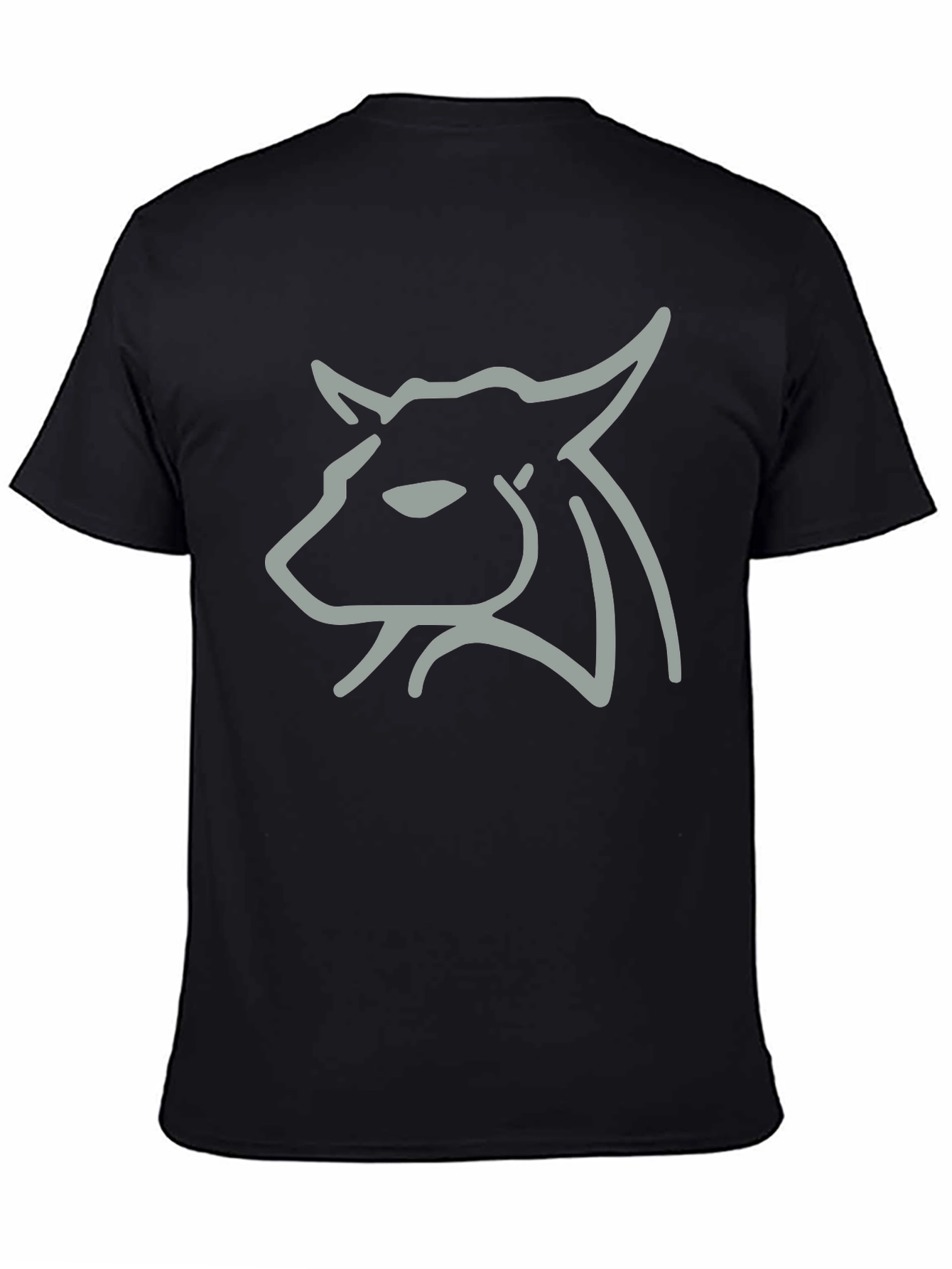 Minimalist Bull Graphic Tee - Black