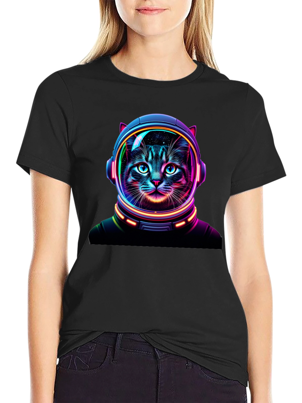 Cosmic Cat T-Shirt - Astronaut Feline Design