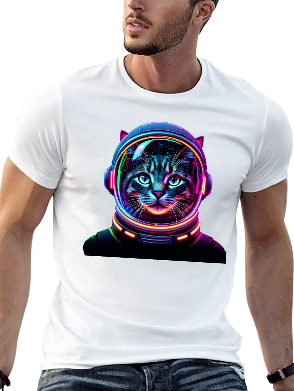 Cosmic Cat T-Shirt - Astronaut Feline Design